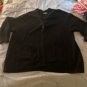 Plus size black cardigan